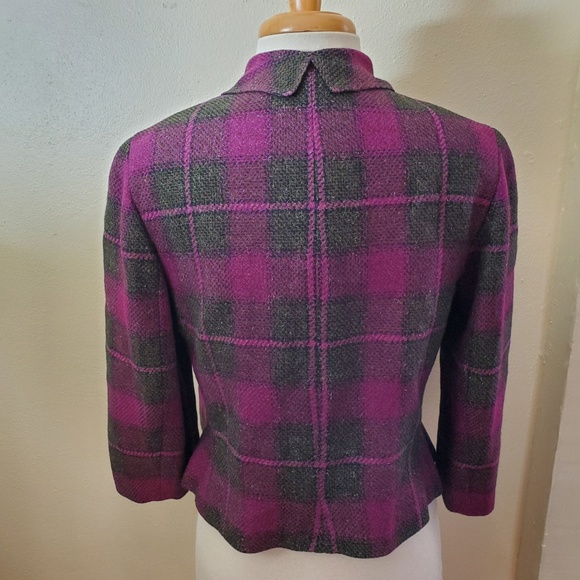 Thalhimer's Vintage Purple Plaid Blazer Jacket - Picture 6 of 8